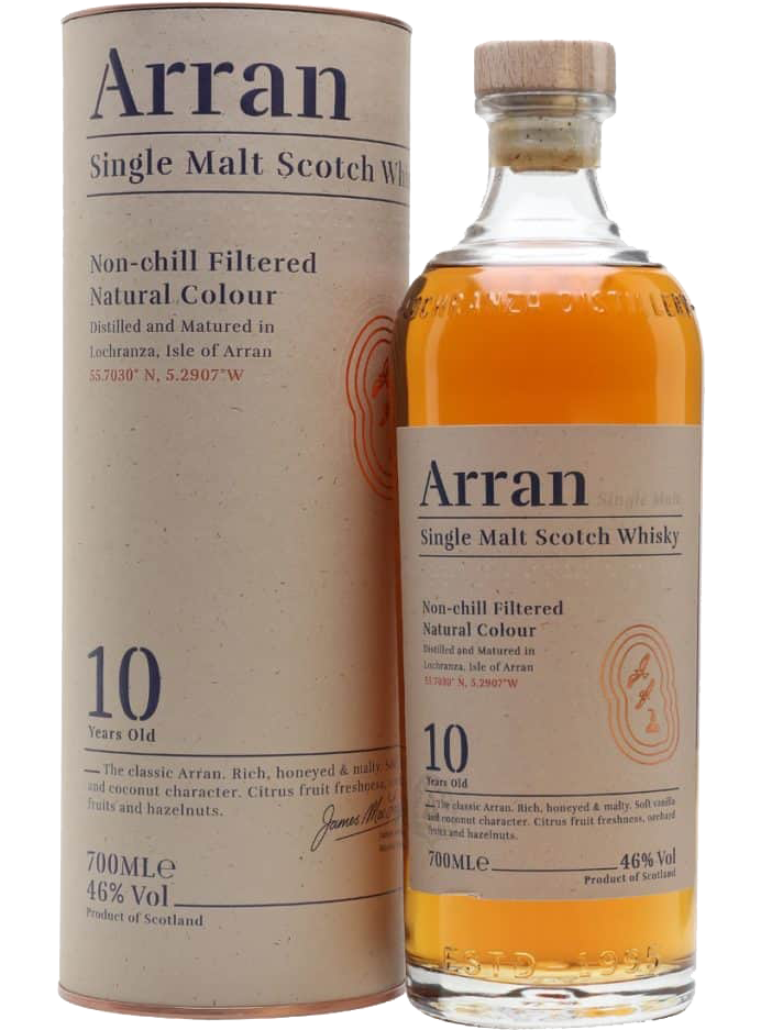 ARRANMALTSCOTCHSINGLEMALT10YR.png ARRAN MALT SCOTCH SINGLE MALT 10YR 700ML - Image 1