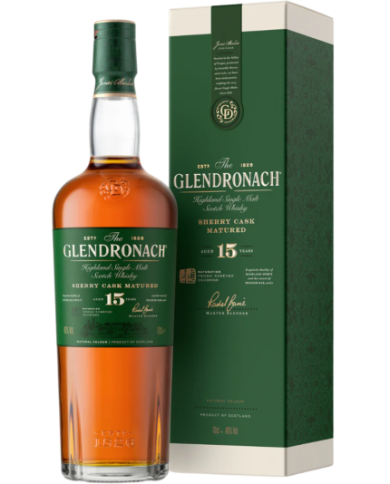 GLENDRONACH SCOTCH SINGLE MALT SHERRY CASK MATURED HIGHLAND 15YR 700ML