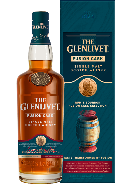 GLENLIVETFusion.png GLENLIVET SCOTCH SINGLE MALT FUSION RUM & BOURBON CASK SELECTION 750ML - Image 1