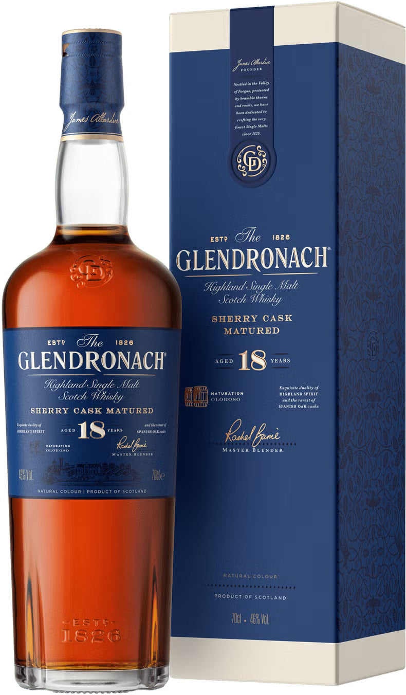 Glendronach_18_YR.jpg GLENDRONACH SCOTCH SINGLE MALT 92PF 18YR 700ML - Image 1