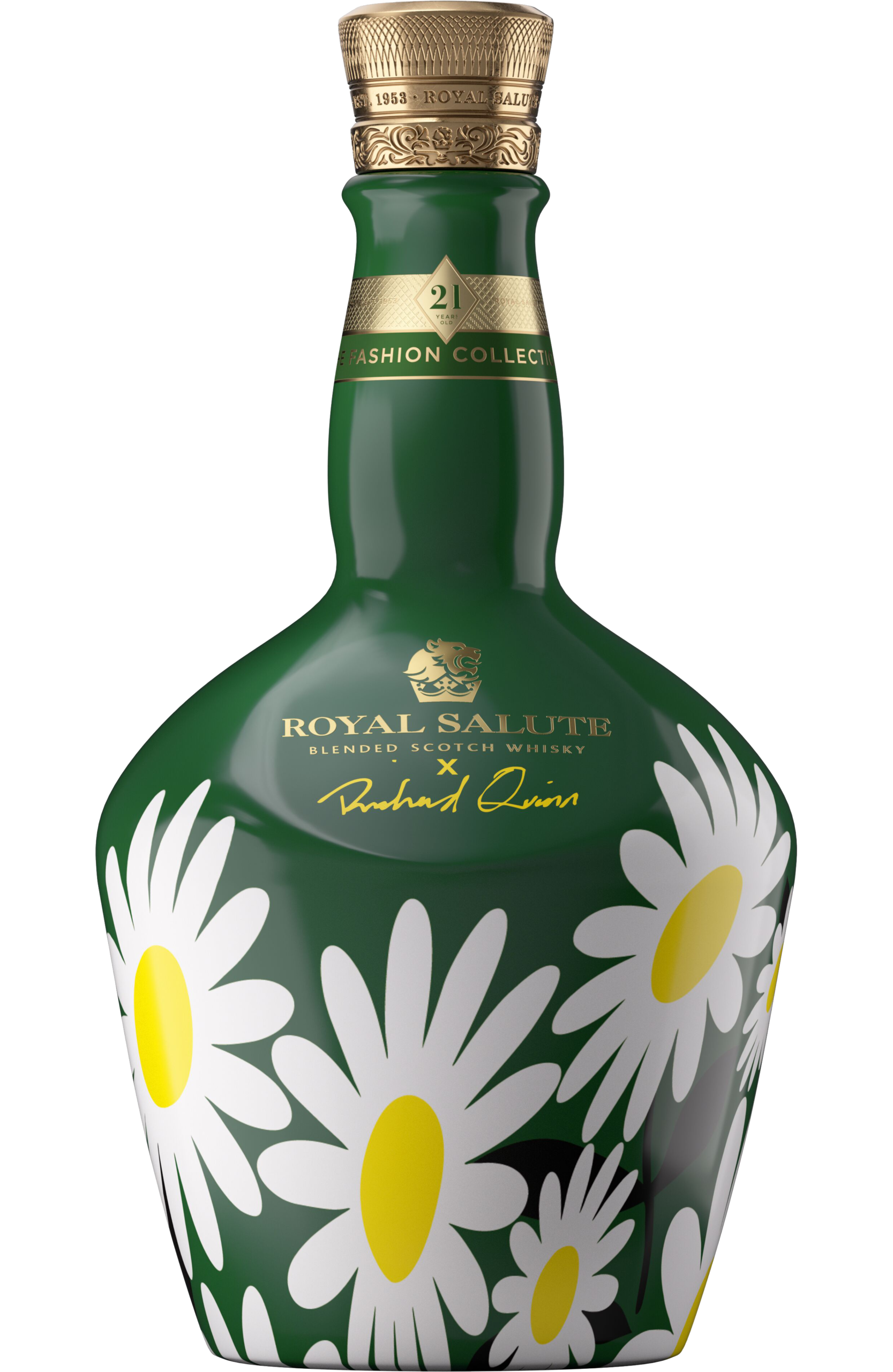 OriginalSizeJPEG-FY24_RoyalSalute_FashionIIDaisy_Bottle.png CHIVAS BROTHERS ROYAL SALUTE X RICHARD QUINN SCOTCH BLENDED FASHION DAISY COLLECTION 21YR 700ML - Image 1