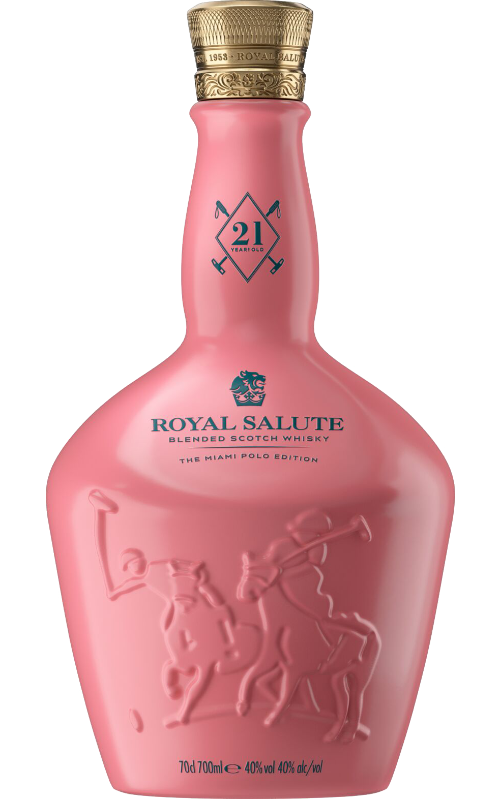 PreviewLarge-Y24_RoyalSalute_PoloMiami_FrontBottle.png CHIVAS BROTHERS ROYAL SALUTE SCOTCH BLENDED THE MIAMI POLO EDITION 21YR 700ML - Image 1